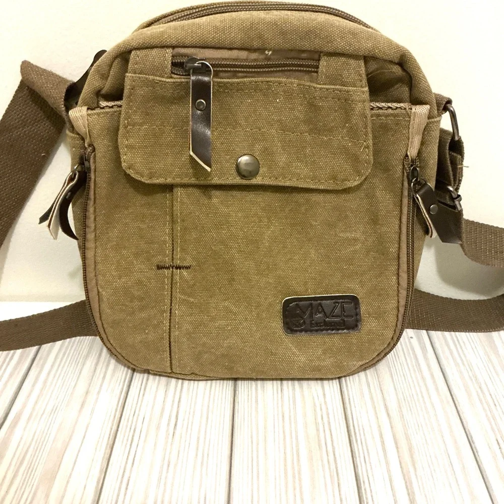 Men’s Crossbody Hiking/ Camping Bag with Adjustable Strap and Vintage Appeal